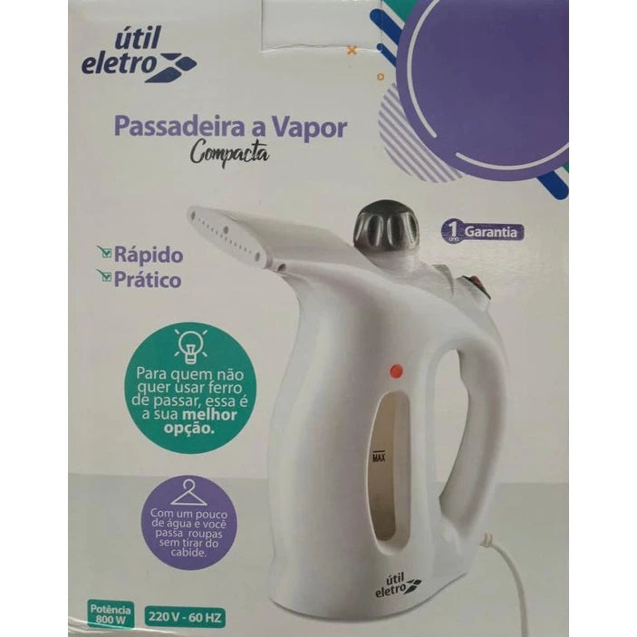 Passadeira Elétrica 220v a Vapor Útil Eletro, Compacta Portátil Branca - Promoção