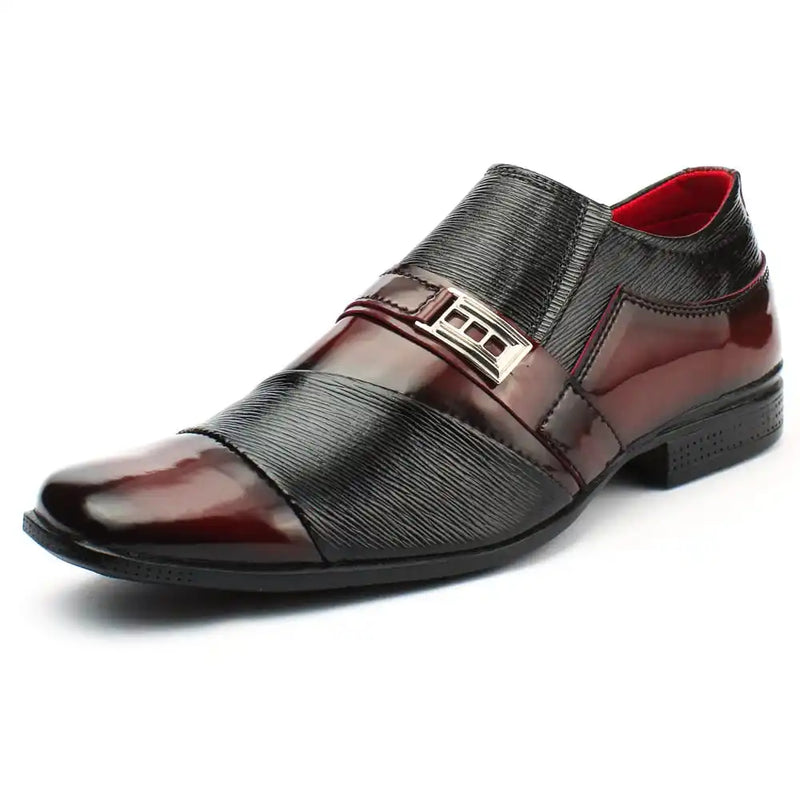 Sapatos de homem Social Luxo Moderno Confortável Sintético Duas Cores Detalhe Metal Calce Fácil Moda Elegante