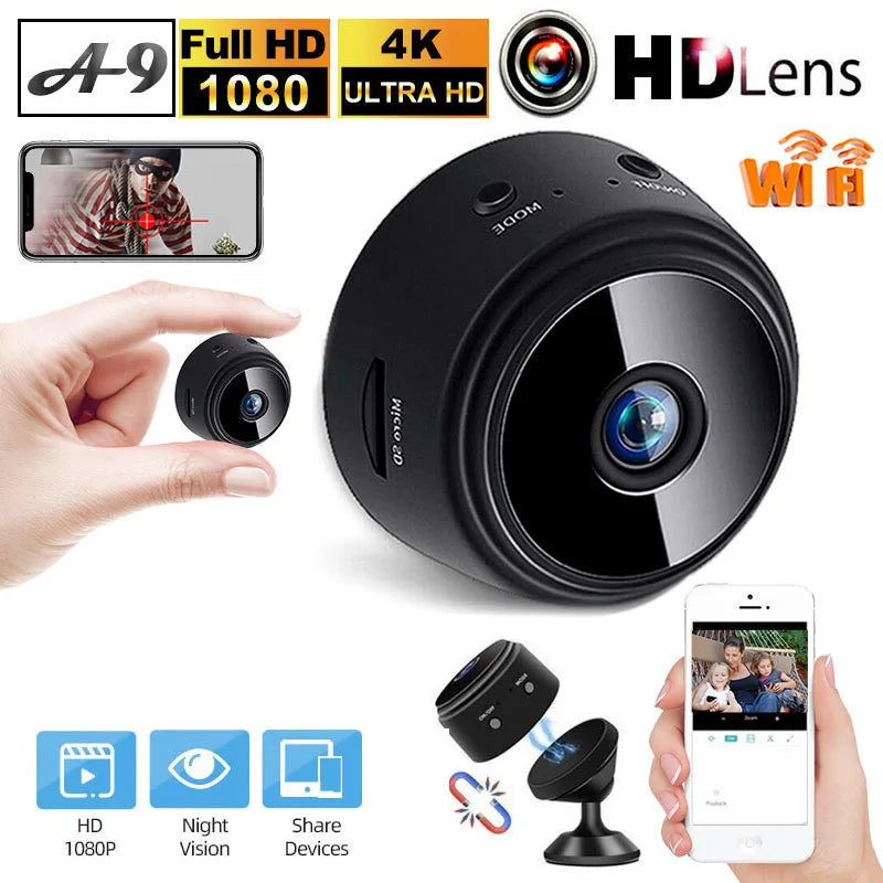 Micro Home Wireless Video CCTV Mini Security Surveillance with IP Camera Wifi Infrared Sensor CMOS 2MP Phone Alarm Camera