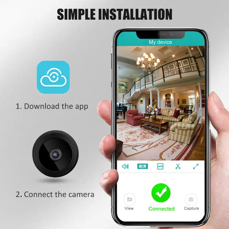 Micro Home Wireless Video CCTV Mini Security Surveillance with IP Camera Wifi Infrared Sensor CMOS 2MP Phone Alarm Camera