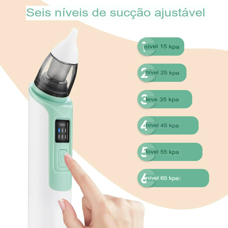 Aspirador nasal de segurança para bebés Aspirador nasal para bebés Kit de higiene para recém-nascidos Inalador de muco e corrimento nasal para crianças Cuidados de saúde