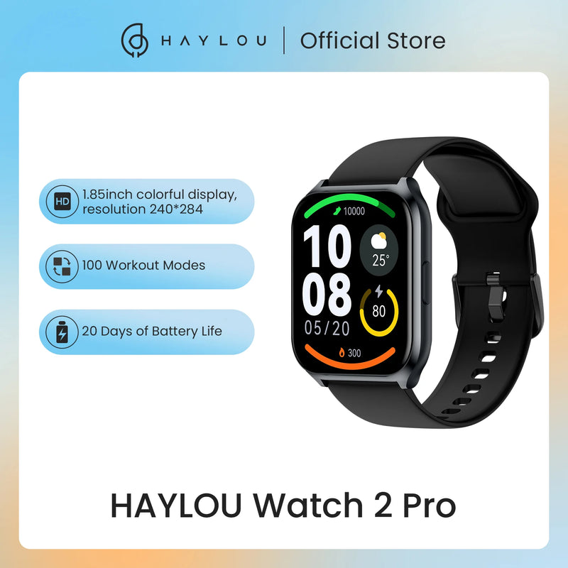 HAYLOU Watch 2 Pro (LS02 Pro) Smartwatch 1.85inch Large Display 100 Workout Modes Smart Watch for Men Monitorização do ritmo cardíaco