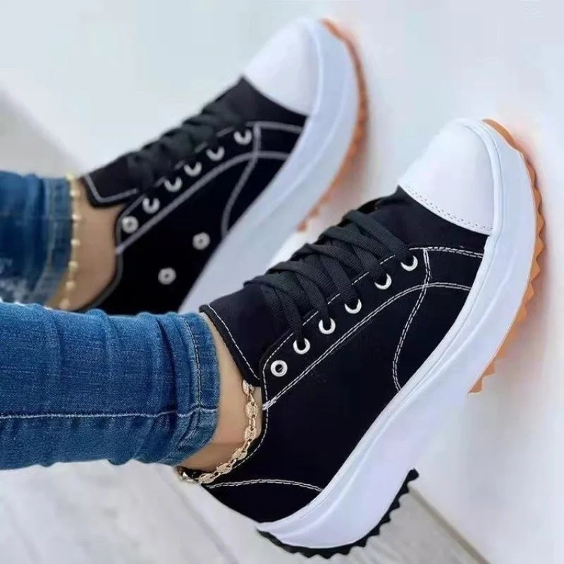 Nova Moda verão Mulheres Sapatos Casuais Mais Tamanho Sapatilhas Para Mulheres Plataforma Sapatos Desportivos Feminino Lace up Tênis Sapatos