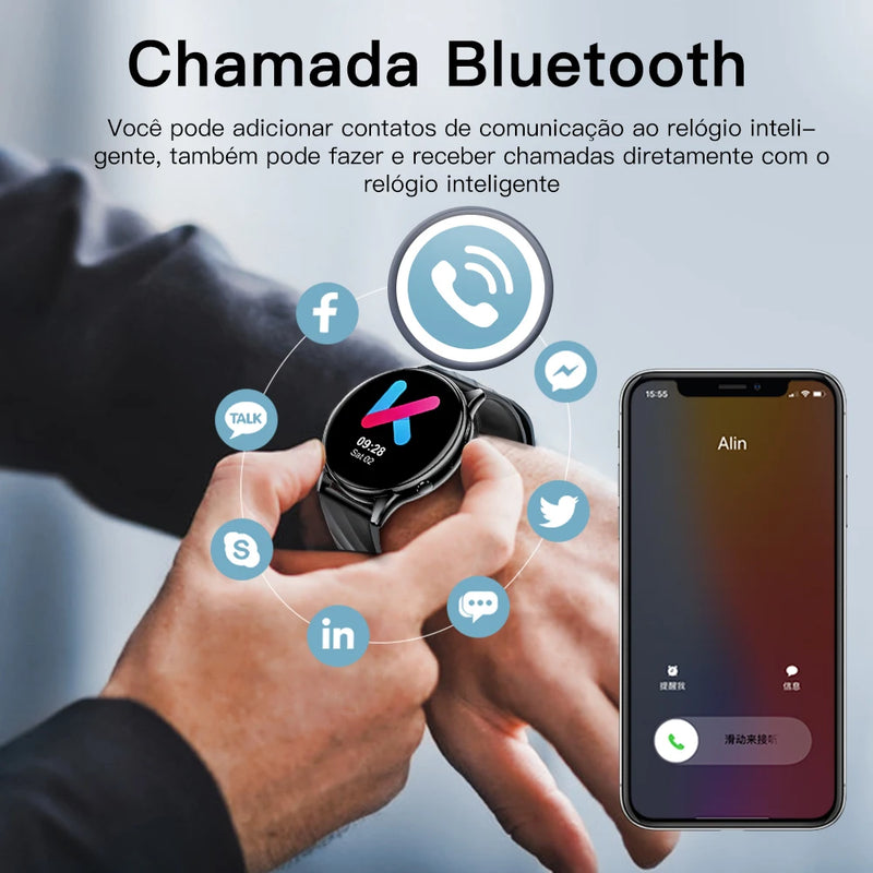 Relógio inteligente KUMI GW5 1,39 polegadas NFC Bluetooth 5.2 100+ Desporto Monitor de oxigénio e de frequência cardíaca à prova de água IP68