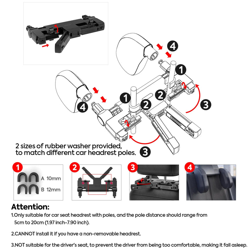 Almofada para encosto de cabeça de assento de carro Almofada de descanso de viagem para dormir Solução de apoio para encosto de cabeça Acessórios de carro Interior Almofada em forma de U para crianças