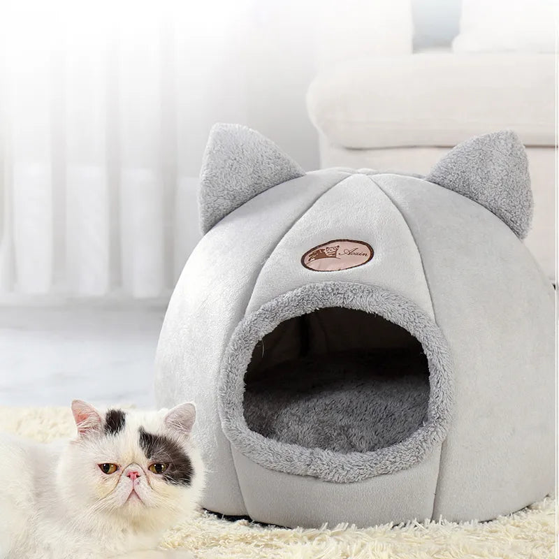 Cama de gato iittle esteira cesta pequena casa de cachorro produtos animais de estimação tenda aconchegante caverna ninho interior cama gato