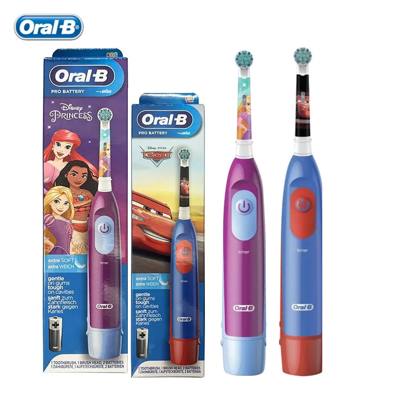 Oral B DB5510K Electric Toothbrush Children Rotary Teeth Brush Soft Bristles 2Min Timer Waterproof Battery Powered For 3-12 Ages