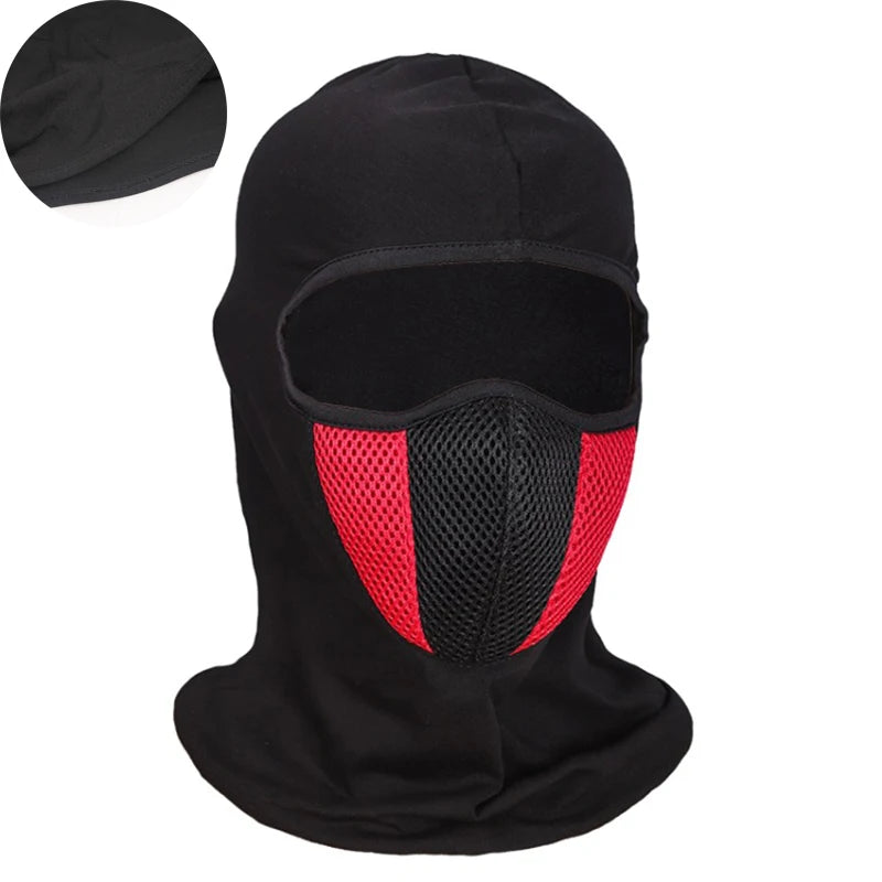 Balaclava respirável para motociclos Máscaras faciais completas Boné Skullies Chapéu Motocross Capacete de motociclos Moto Equitação Pescoço Capuz Moto Máscara