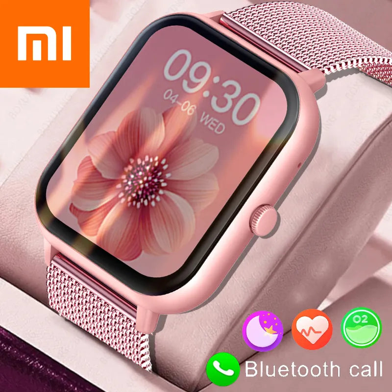 Xiaomi Call Smart Watch Mulheres Relógio inteligente com mostrador personalizado para Android IOS Relógio de música Bluetooth à prova de água Relógio de toque total