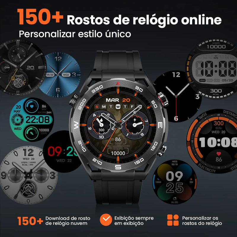 HAYLOU Watch R8 Smartwatch 1.43'' AMOLED HD Display Relógio inteligente Bluetooth Chamada e Assistente de Voz Relógio de resistência de grau militar