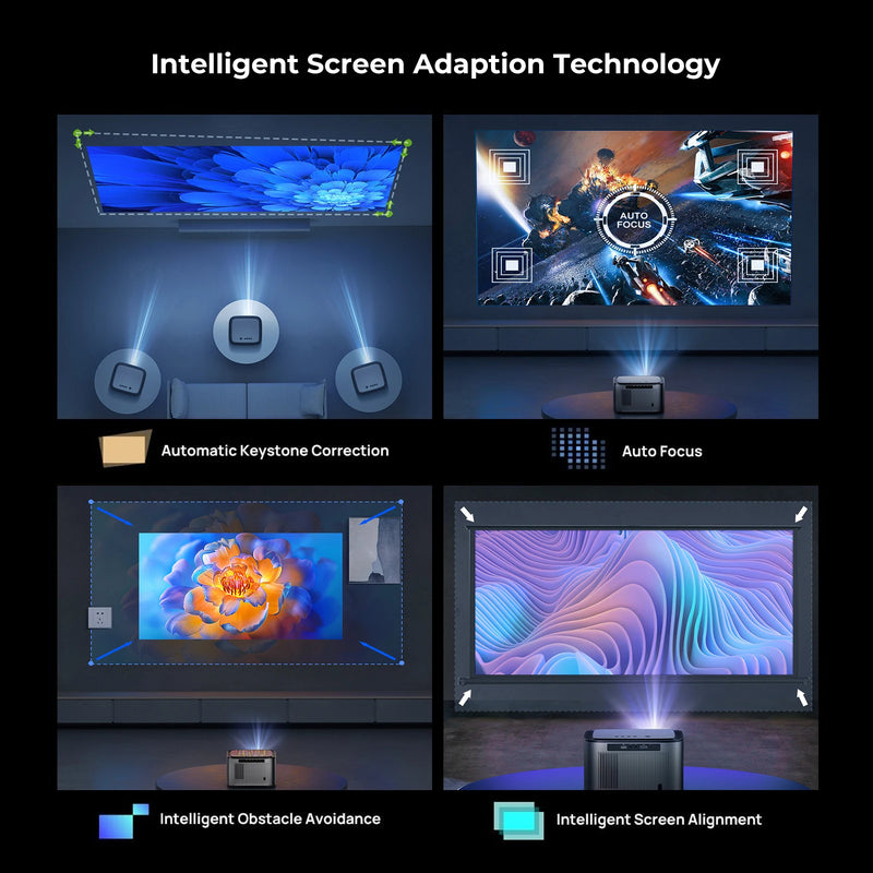 BYINTEK X25 Projetor Full HD 1080P 4K Vídeo Auto Focus WiFi Inteligente LCD LED Vídeo Projetor de Cinema em Casa