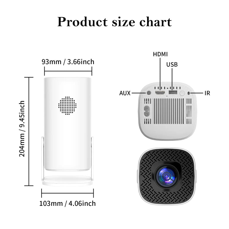 Projetor Android 11 com WiFi 6 e Bluetooth Smart Mini Projetor portátil 2.4g 5.8g Pocket Outdoor