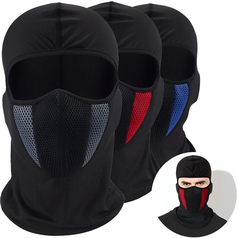 Balaclava respirável para motociclos Máscaras faciais completas Boné Skullies Chapéu Motocross Capacete de motociclos Moto Equitação Pescoço Capuz Moto Máscara