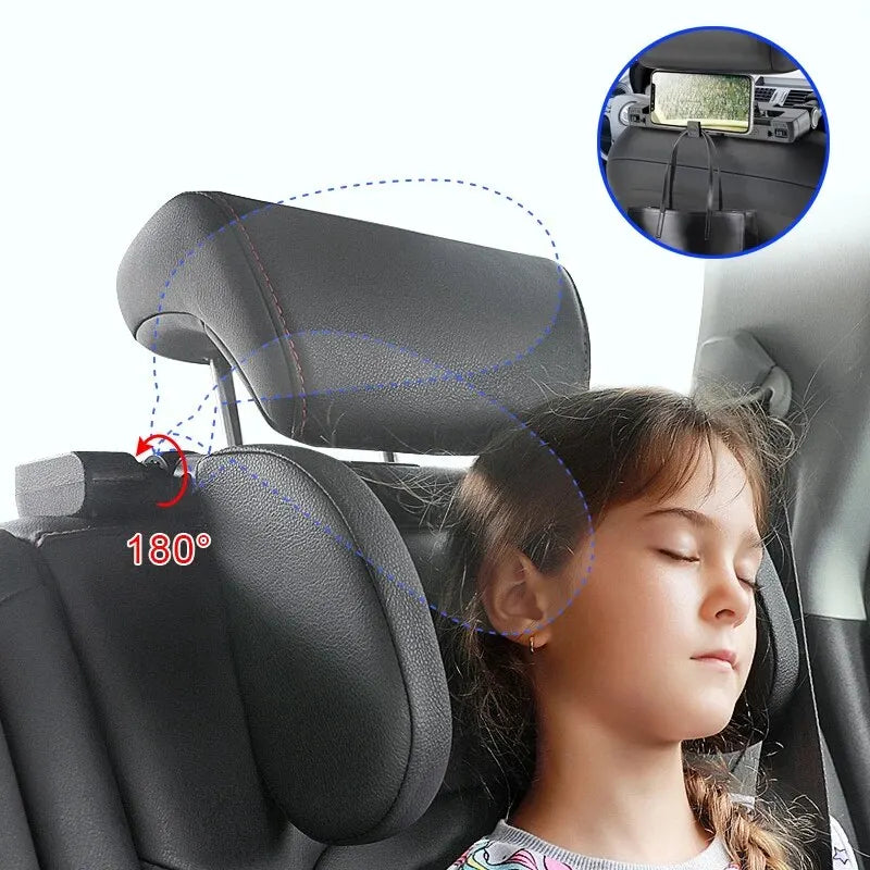 Almofada para encosto de cabeça de assento de carro Almofada de descanso de viagem para dormir Solução de apoio para encosto de cabeça Acessórios de carro Interior Almofada em forma de U para crianças