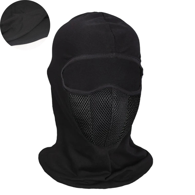 Balaclava respirável para motociclos Máscaras faciais completas Boné Skullies Chapéu Motocross Capacete de motociclos Moto Equitação Pescoço Capuz Moto Máscara