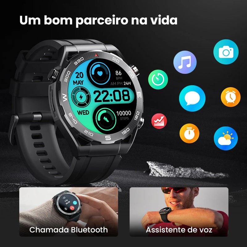 HAYLOU Watch R8 Smartwatch 1.43'' AMOLED HD Display Relógio inteligente Bluetooth Chamada e Assistente de Voz Relógio de resistência de grau militar