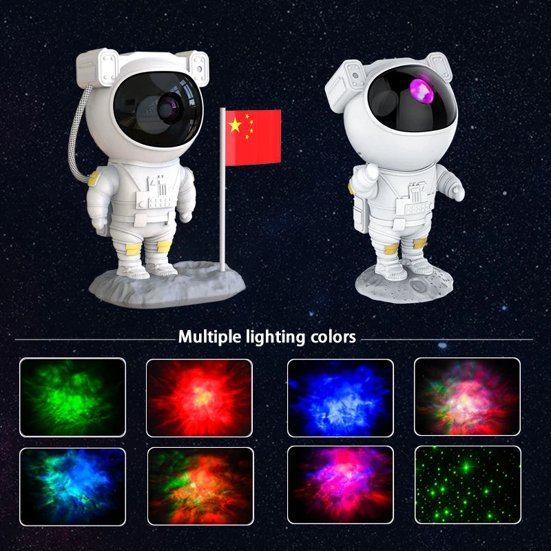 Luz noturna para crianças com projetor de estrelas e controlo remoto Design ajustável a 360° Iluminação da galáxia com nebulosa de astronauta para crianças e adultos