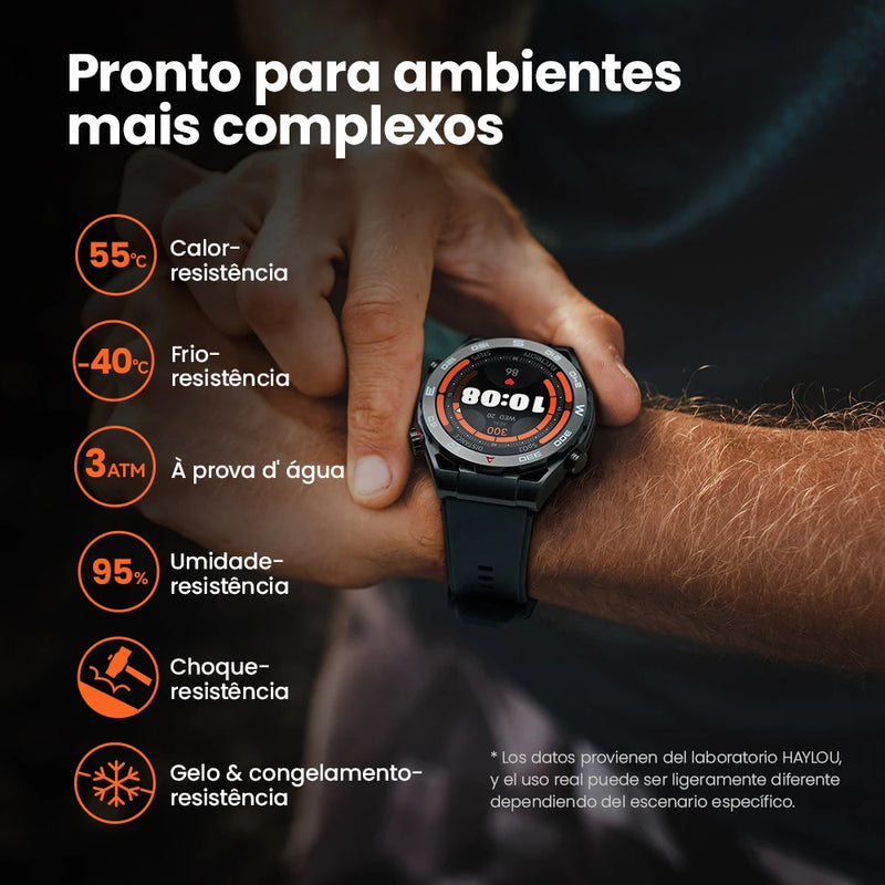 HAYLOU Watch R8 Smartwatch 1.43'' AMOLED HD Display Relógio inteligente Bluetooth Chamada e Assistente de Voz Relógio de resistência de grau militar