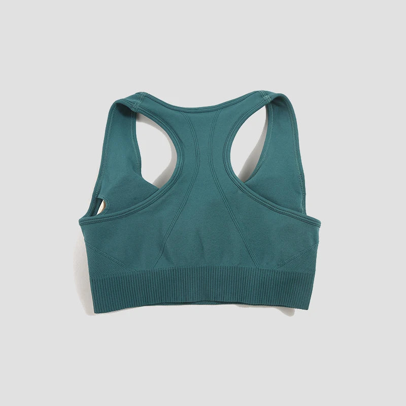 Sutiã de ginástica feminino, desportivo acolchoado de treino cropped de ginástica removível