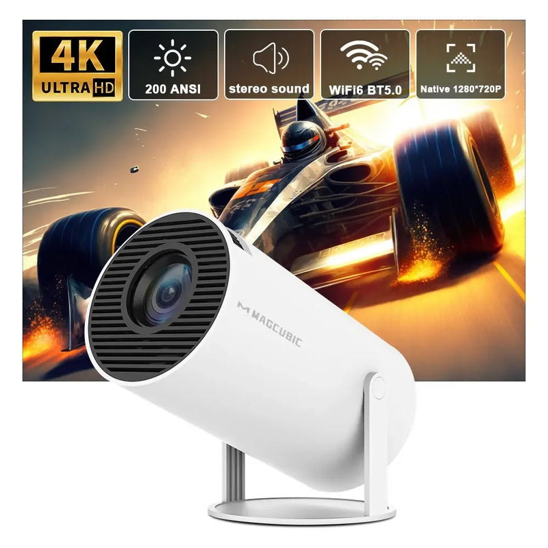 Projetor Magcubic HY300 WiFi6 200ANSI Android11.0 4K Allwinner h713 130 "ecrã BT5.0 1280*720P Home Theater Exterior portátil