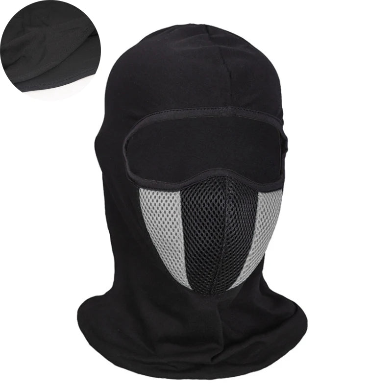 Balaclava respirável para motociclos Máscaras faciais completas Boné Skullies Chapéu Motocross Capacete de motociclos Moto Equitação Pescoço Capuz Moto Máscara