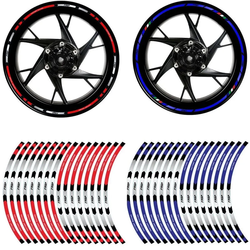 16Pcs 17“18” Tiras Autocolantes para rodas de motociclos Fita reflectora para jantes de automóveis Autocolantes para motociclos e bicicletas Universal para Honda