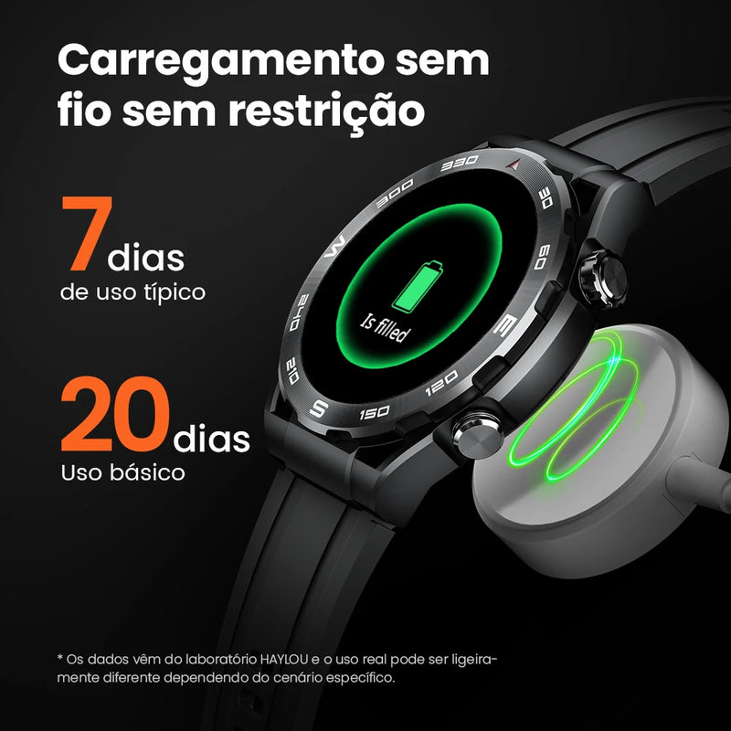 HAYLOU Watch R8 Smartwatch 1.43'' AMOLED HD Display Relógio inteligente Bluetooth Chamada e Assistente de Voz Relógio de resistência de grau militar