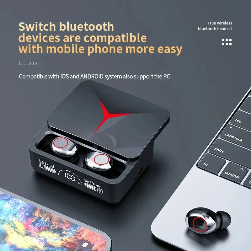 TWS M90 original gaming, sports Bluetooth 5.3 with wireless microphone for iPhone Xiaomi