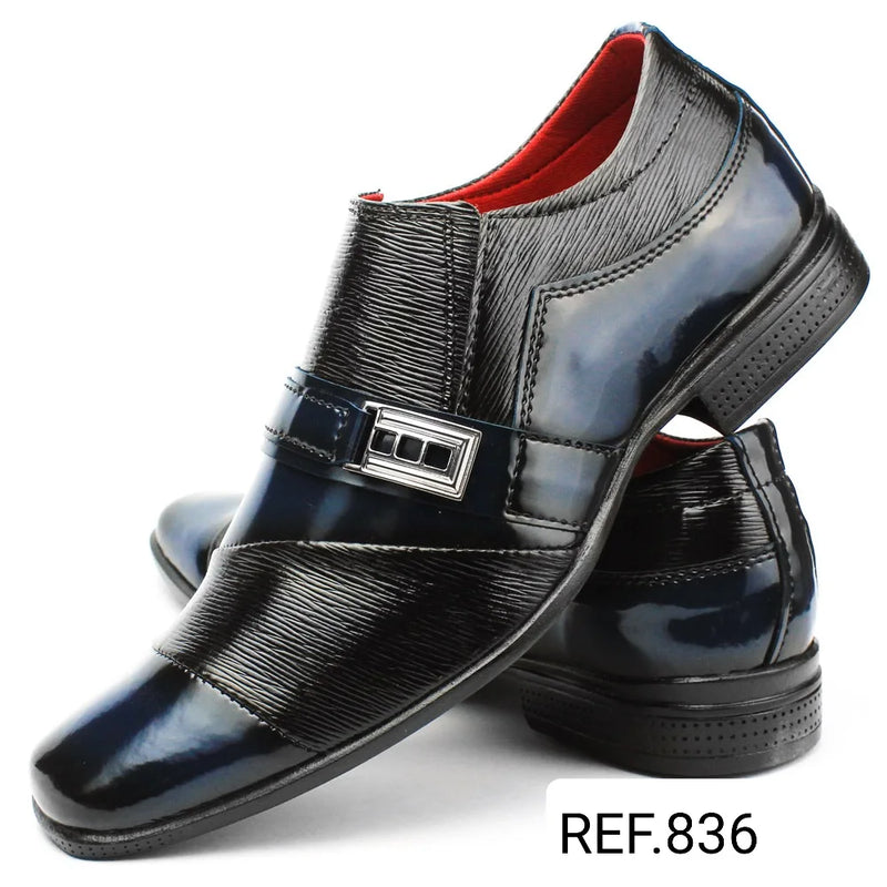 Sapatos de homem Social Luxo Moderno Confortável Sintético Duas Cores Detalhe Metal Calce Fácil Moda Elegante