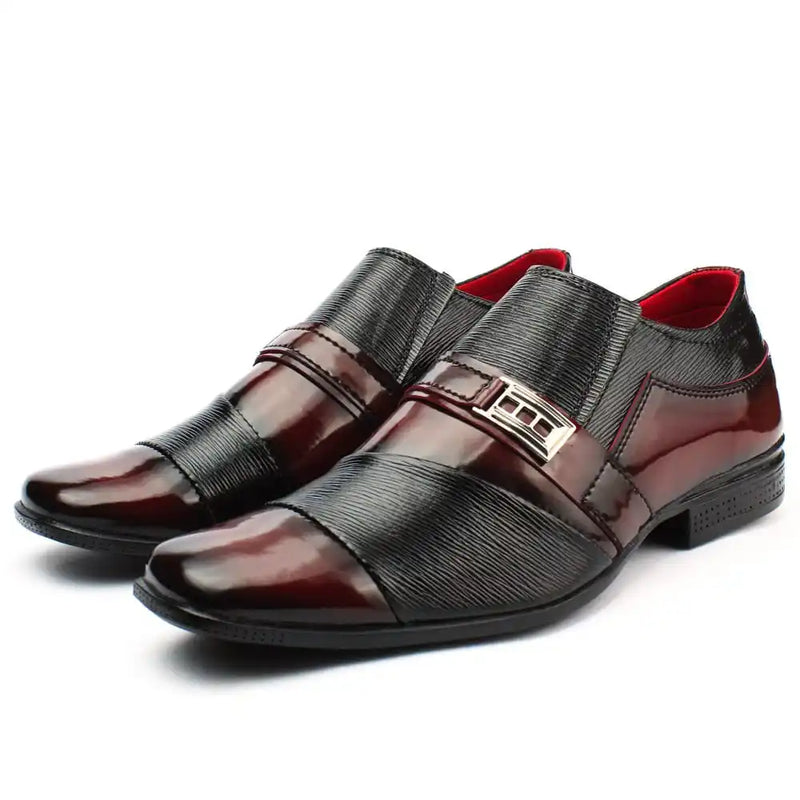 Sapatos de homem Social Luxo Moderno Confortável Sintético Duas Cores Detalhe Metal Calce Fácil Moda Elegante