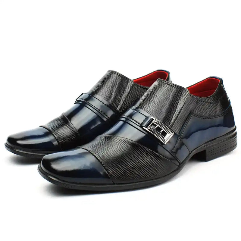 Sapatos de homem Social Luxo Moderno Confortável Sintético Duas Cores Detalhe Metal Calce Fácil Moda Elegante