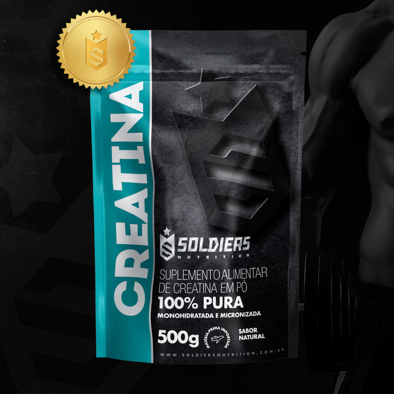 Creatina Monohidratada 500g - 100% Pura Importada - Soldiers Nutrition