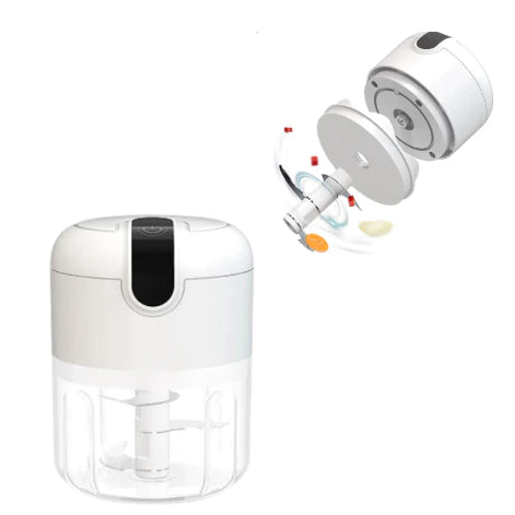 Mini Processador Elétrico Moedor Carne Vegetais Alho Fruta Amendoim Recarregável USB 250ml