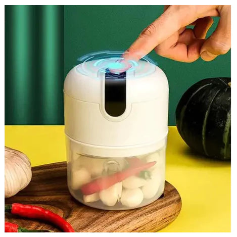 Mini Processador Elétrico Moedor Carne Vegetais Alho Fruta Amendoim Recarregável USB 250ml