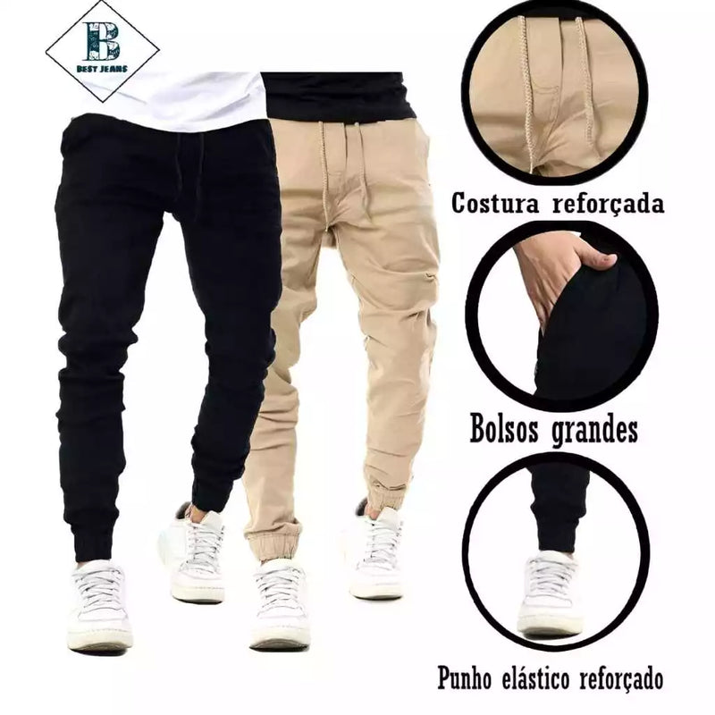 Calças Jogger Masculina com punho Premium qualidade moda homem Estiloso