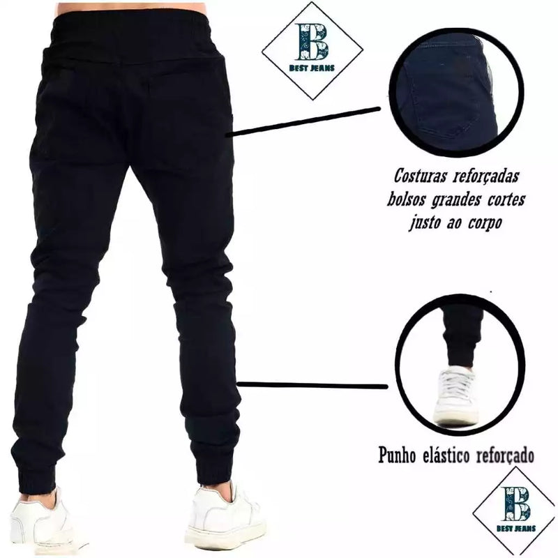 Calças Jogger Masculina com punho Premium qualidade moda homem Estiloso