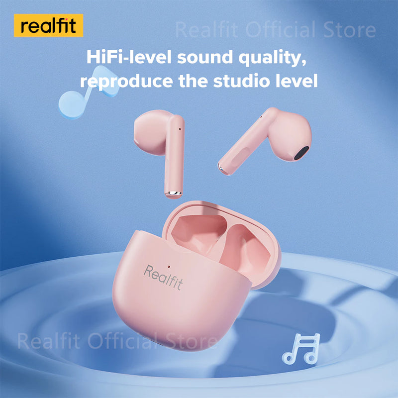 Realfit F1 TWS Fone De Ouvido Bluetooth De Boa Qualidade Sonora Mini Earbuds Sem Fio Mate Com Microfone