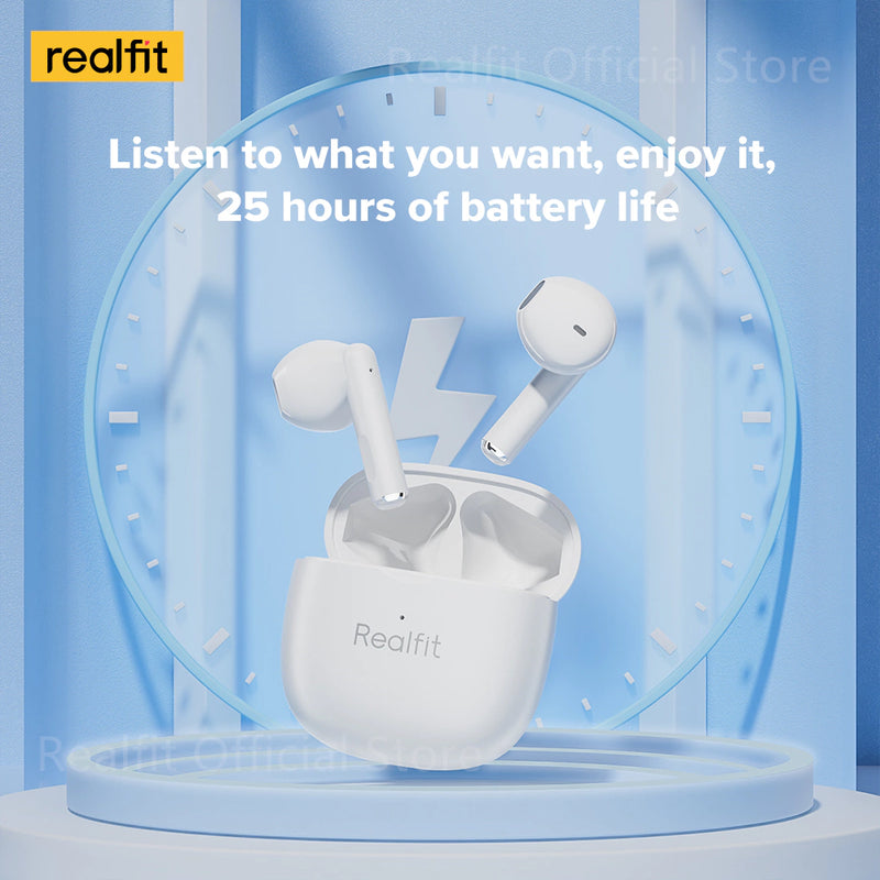 Realfit F1 TWS Fone De Ouvido Bluetooth De Boa Qualidade Sonora Mini Earbuds Sem Fio Mate Com Microfone