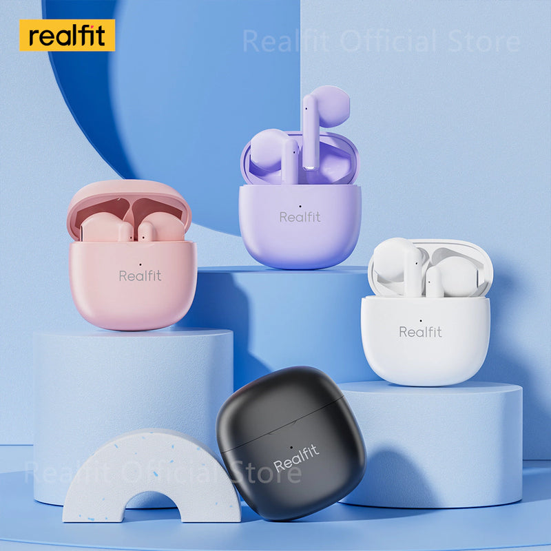 Realfit F1 TWS Fone De Ouvido Bluetooth De Boa Qualidade Sonora Mini Earbuds Sem Fio Mate Com Microfone