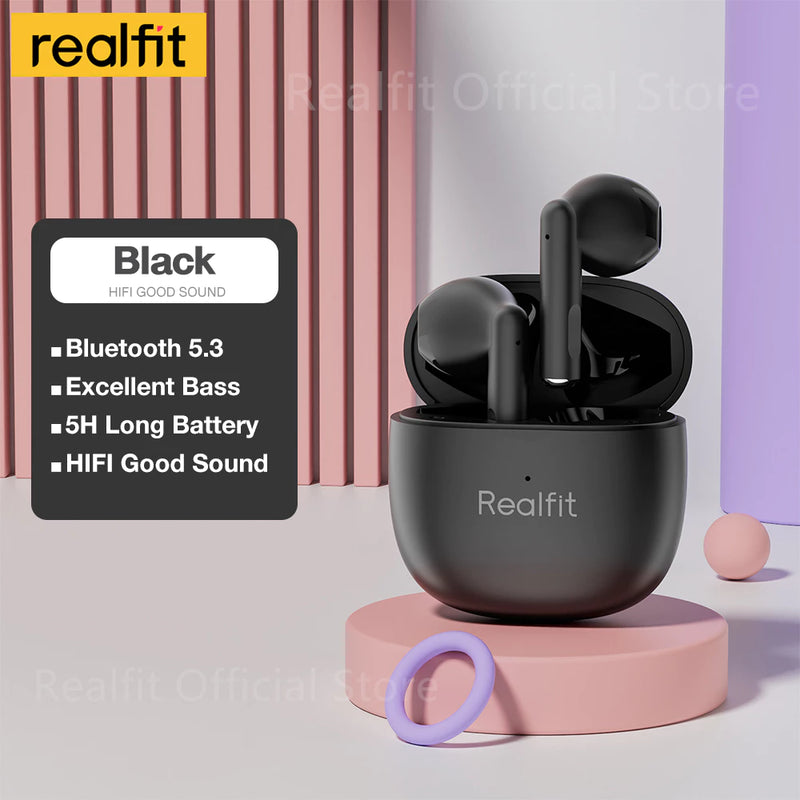 Realfit F1 TWS Fone De Ouvido Bluetooth De Boa Qualidade Sonora Mini Earbuds Sem Fio Mate Com Microfone