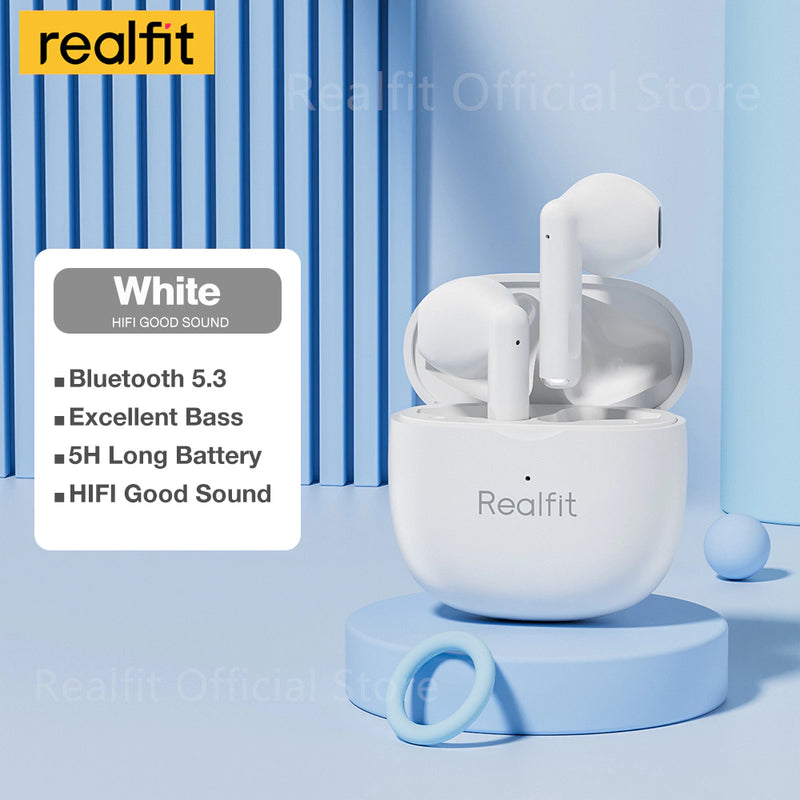 Realfit F1 TWS Fone De Ouvido Bluetooth De Boa Qualidade Sonora Mini Earbuds Sem Fio Mate Com Microfone