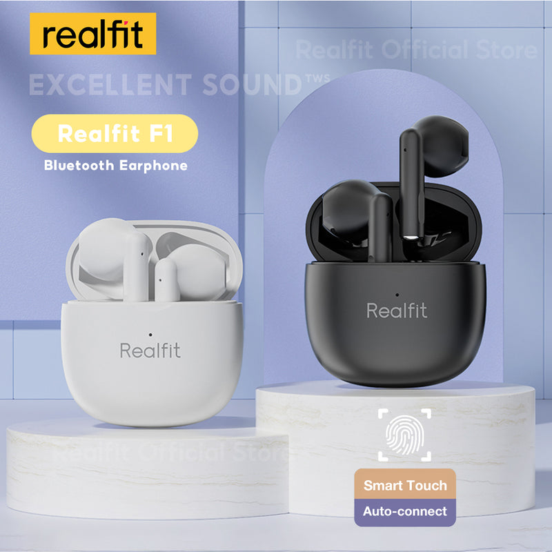 Realfit F1 TWS Fone De Ouvido Bluetooth De Boa Qualidade Sonora Mini Earbuds Sem Fio Mate Com Microfone