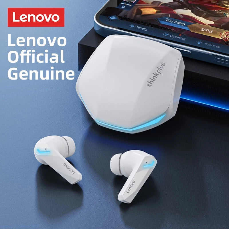 Fone De Ouvido Sem Fio Lenovo GM2 PRO Com Bluetooth 5.3 Som Estéreo HD Luzes RGB Low Latency True Wireless Earphone With mic Handfree TWS